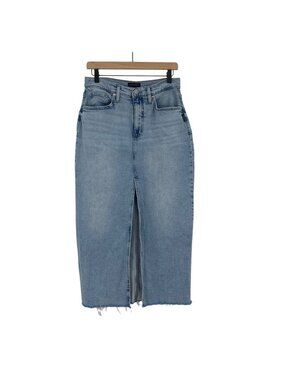 Silver Jeans Women's 27 Denim Midi Jean Skirt High Rise BOHO Hippie Y2K Blue